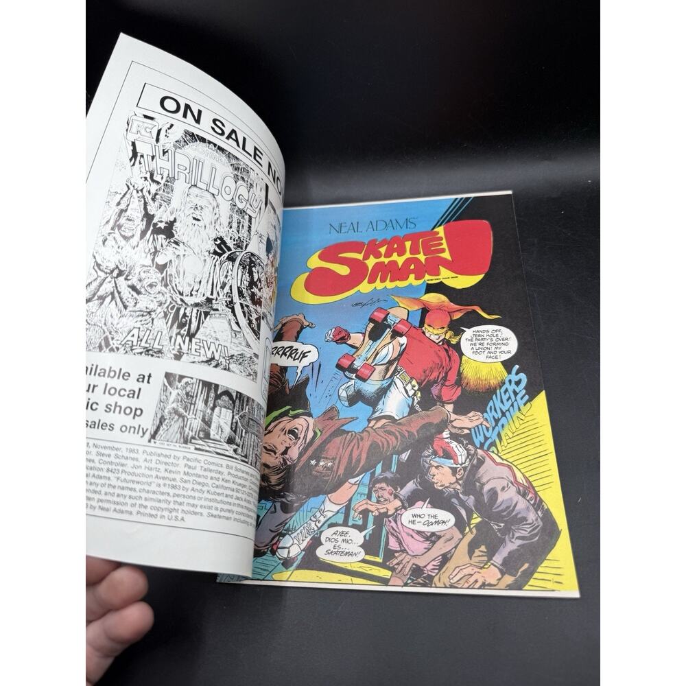 Skateman Neal Adams roller skating comic book 1 VG+ 1980s PC Pacific Comics HTF - Picture 4 of 5